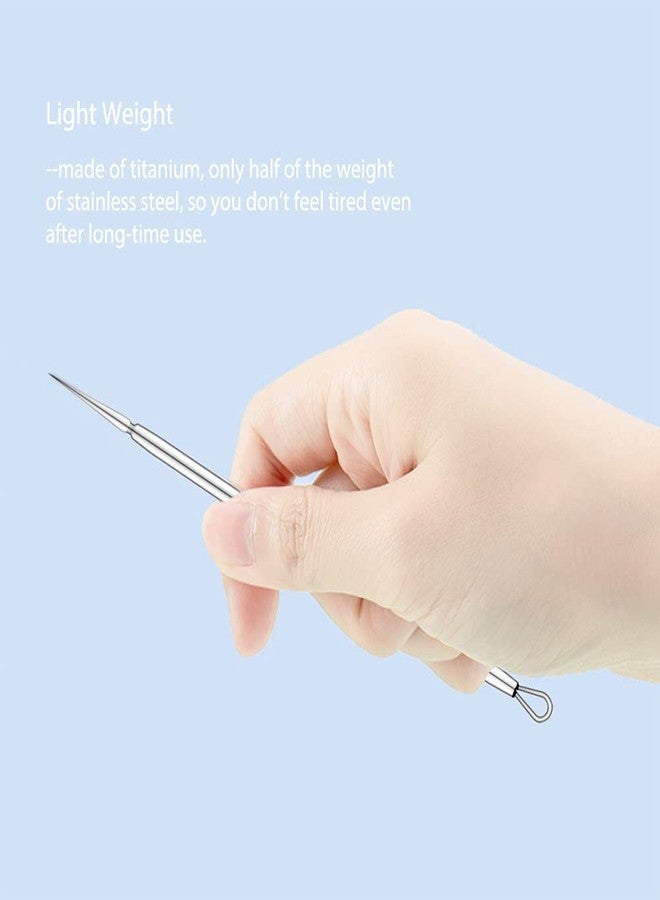 ZIZZON Titanium Lancet Needle Acne Blackhead Remover Pimple Extractor Popper Tool - Image 4